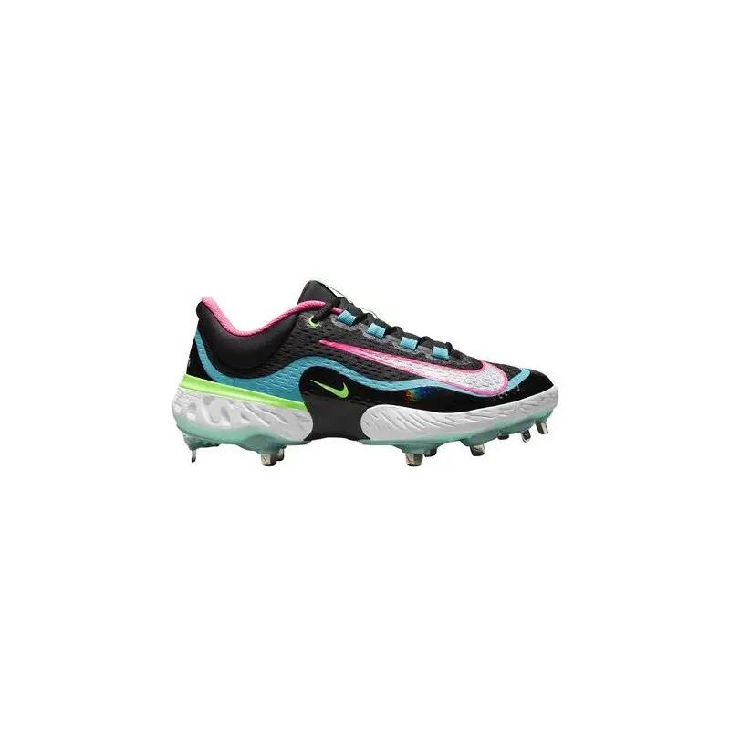 Crampons de Baseball métal Nike Alpha Huarache Elite 4 low "Black Teal Pink" 1/5