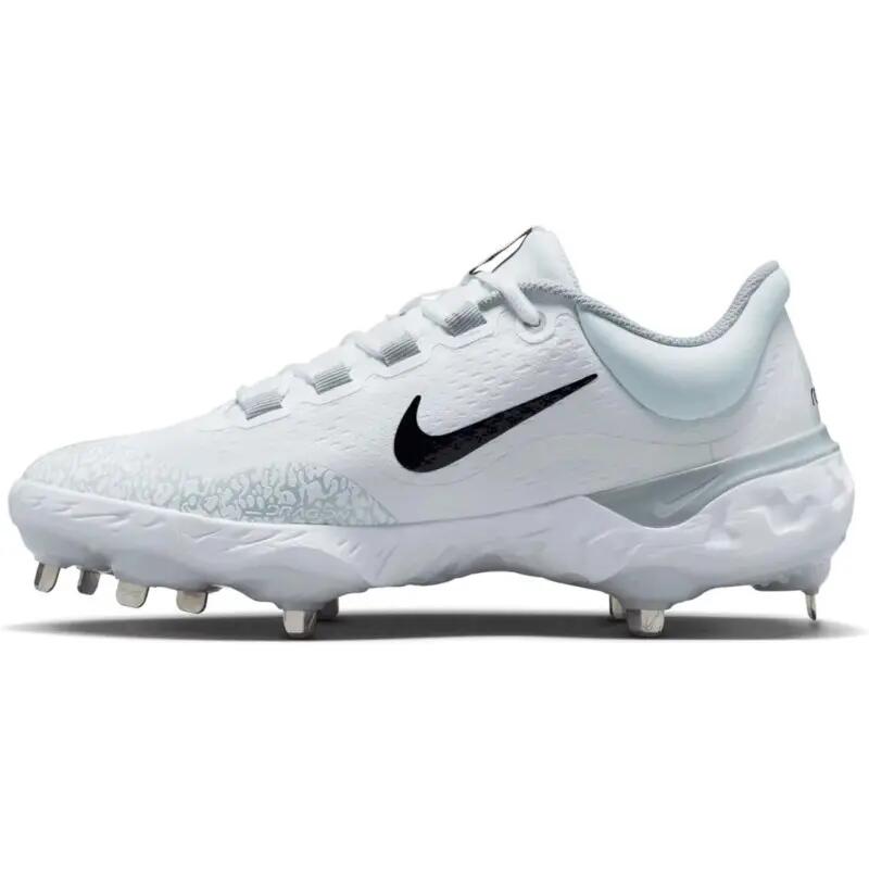 Crampons de Baseball métal Nike Alpha Huarache Elite 4 low Blanc 3/5