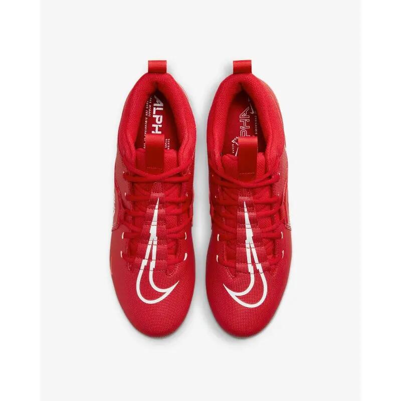 Crampons de Football Americain moulés Nike Alpha Menace Varsity 3 Mid rouge 5/5