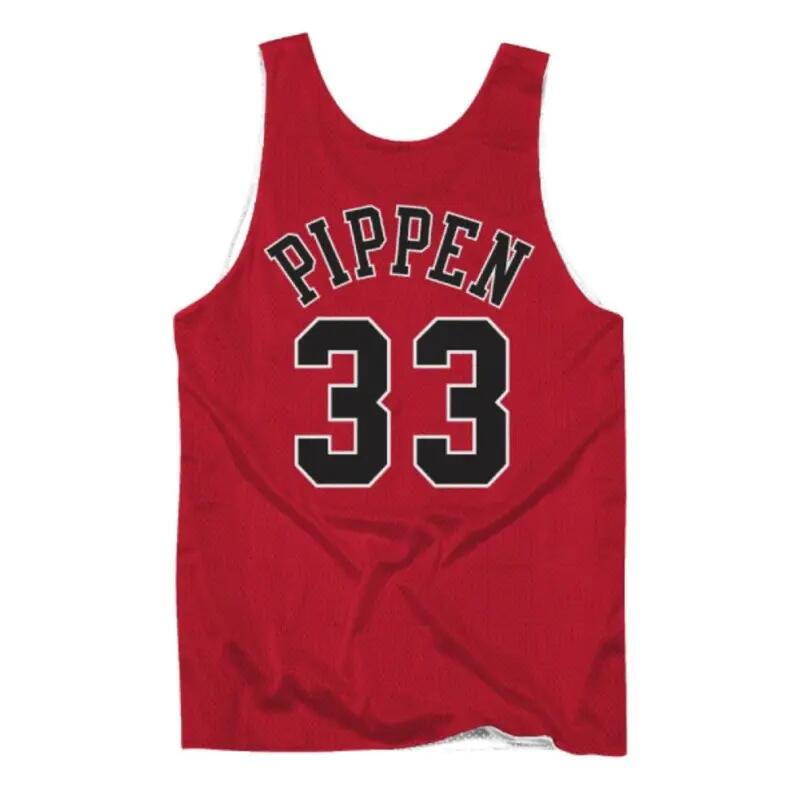 Maillot NBA Réversible Scottie Pippen Chicago Bulls Mitchell & ness Rouge 2/3