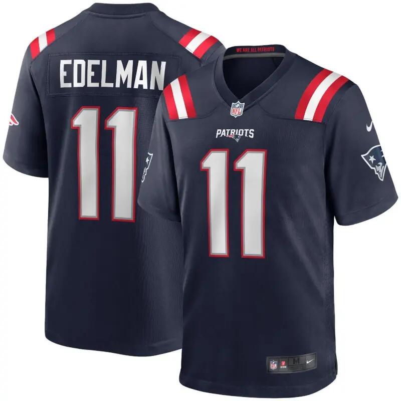 Maillot NFL Julian Edelman New England Patriots Nike Game Team colour bleu marin 5/5