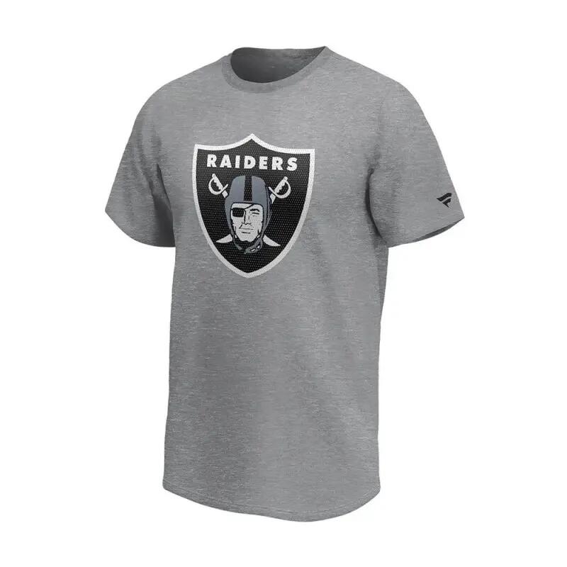 T-shirt NFL Las Vegas Raiders Fanatics Mid Essentials Crest Gris pour homme 1/2