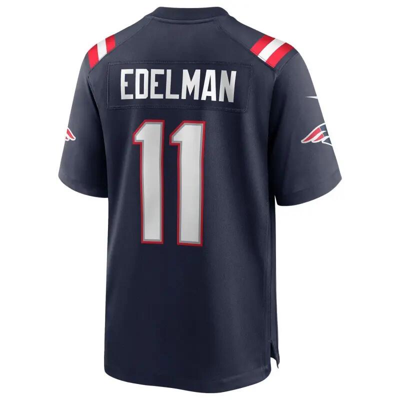Maillot NFL Julian Edelman New England Patriots Nike Game Team colour bleu marin 2/5