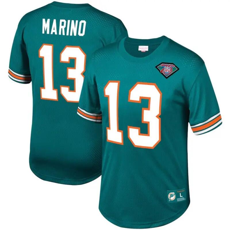 Maillot NFL Dan Marino Miami Dolphins Mitchell & Ness N&N Mesh Aqua 3/3