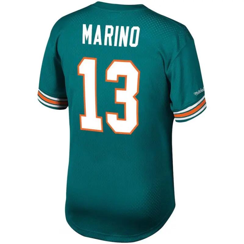 Maillot NFL Dan Marino Miami Dolphins Mitchell & Ness N&N Mesh Aqua 2/3