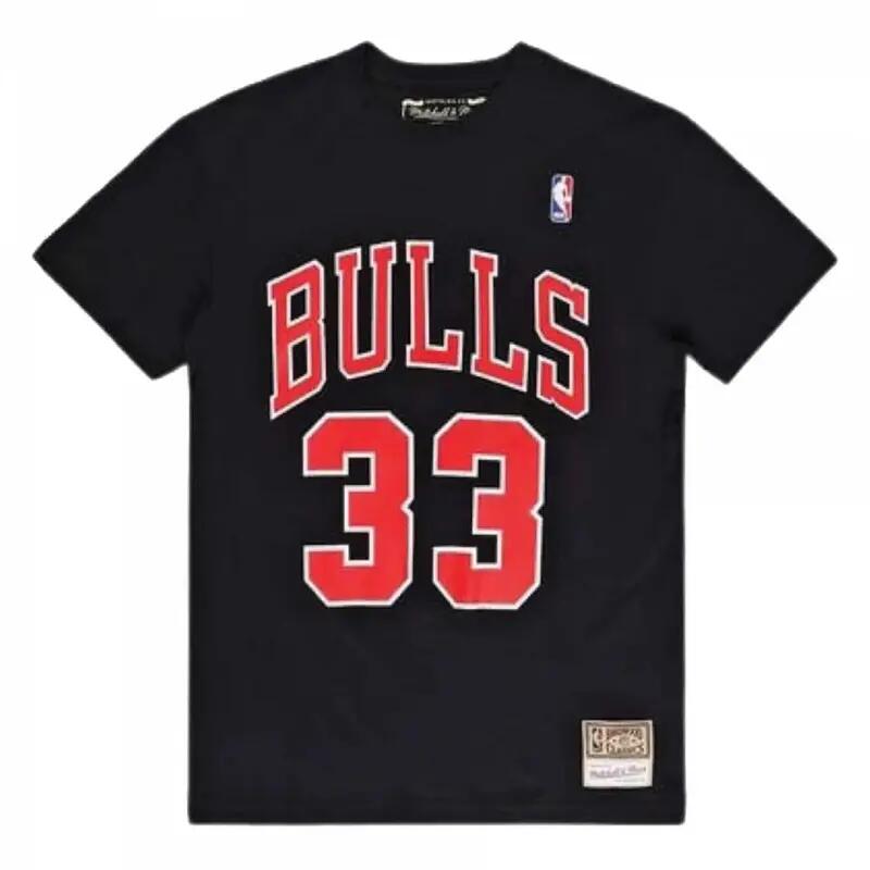 T-Shirt NBA Scottie Pippen Chicago Bulls Mitchell & Ness Name and number noir 3/5