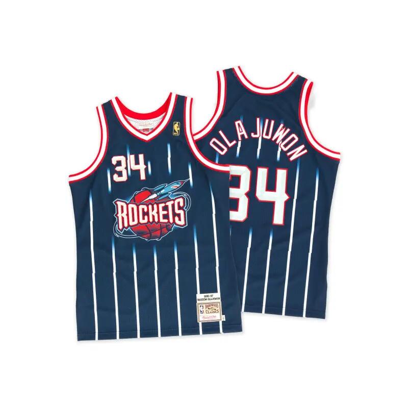 Maillot NBA Hakeem Olajuwon Houston Rockets 1996-97 Mitchell & ness Hardwood Cla 5/5