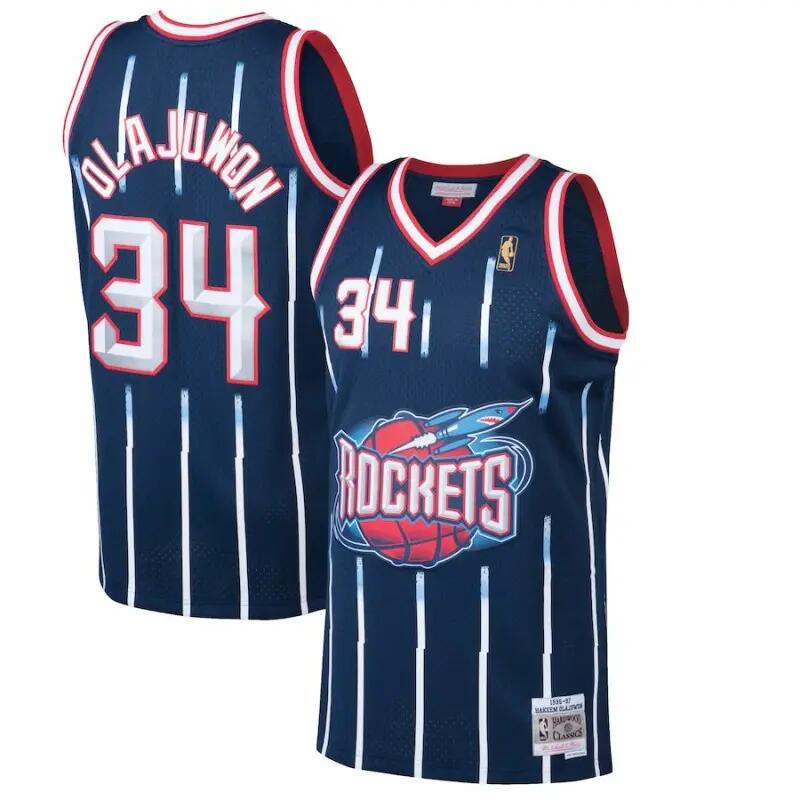 Maillot NBA Hakeem Olajuwon Houston Rockets 1996-97 Mitchell & ness Hardwood Cla 2/5