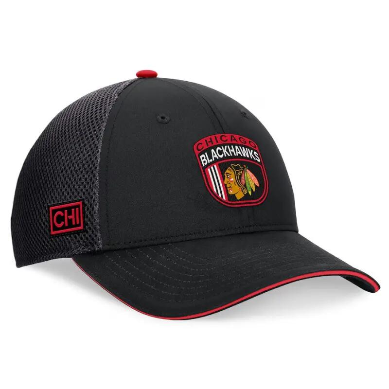 Casquette NHL Chicago Blackhawks Fanatics Authentic Pro Draft 2024 Trucker Noir 2/3