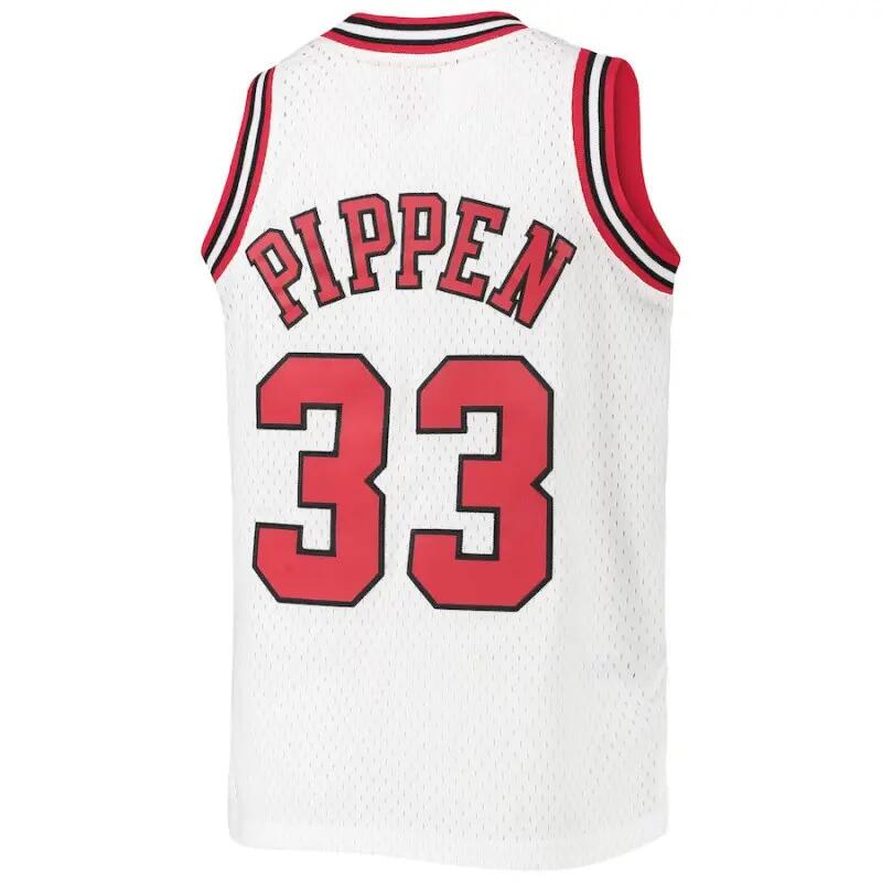 Maillot NBA Scottie Pippen Chicago Bulls 1997-98 Mitchell & Ness Blanc Pour enfa 3/3