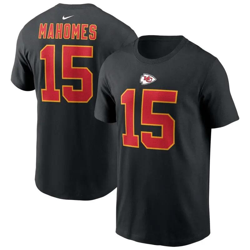 T-shirt NFL Patrick Mahomes Kansas City Chiefs Nike player Noir 3/4