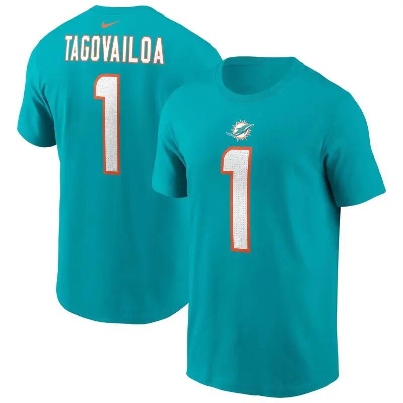 T-shirt NFL Tua Tagovailoa Miami Dolphins Nike player Aqua 3/5