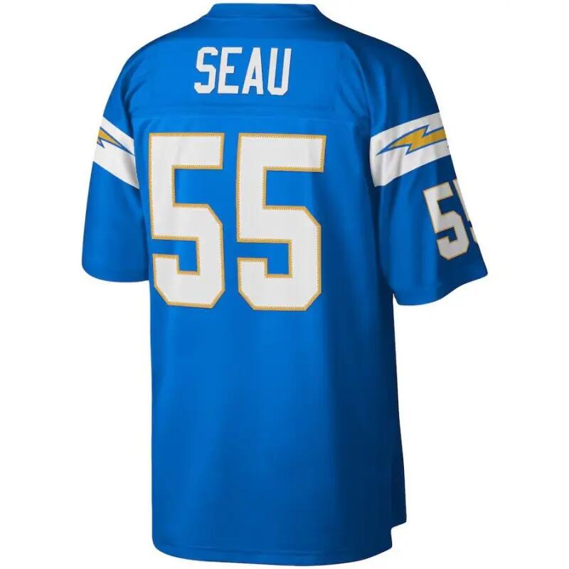 Maillot NFL Junior Seau Los Angeles Chargers 2002 Mitchell & Ness Legacy Bleu 2/3
