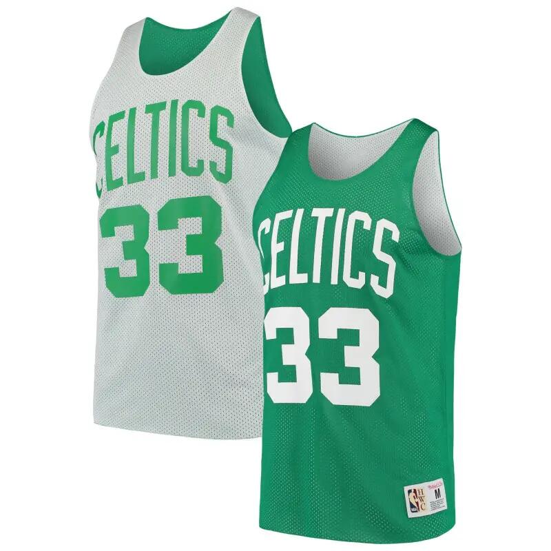 Maillot NBA Réversible Larry Bird Boston Celtics Mitchell & ness Vert 4/4