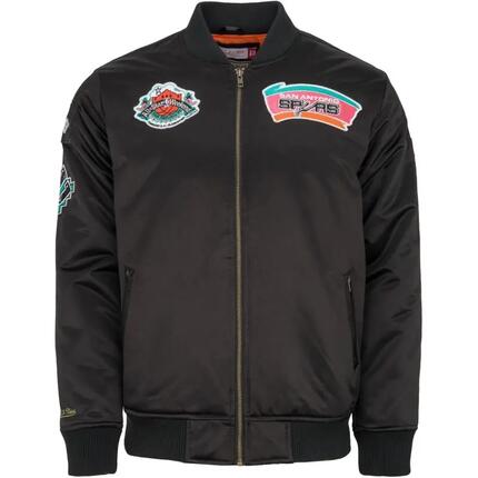Blouson NBA San Antonio Spurs Mitchell & Ness Flight Satin noir