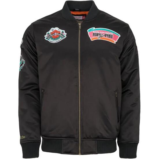 Blouson NBA San Antonio Spurs Mitchell & Ness Flight Satin noir