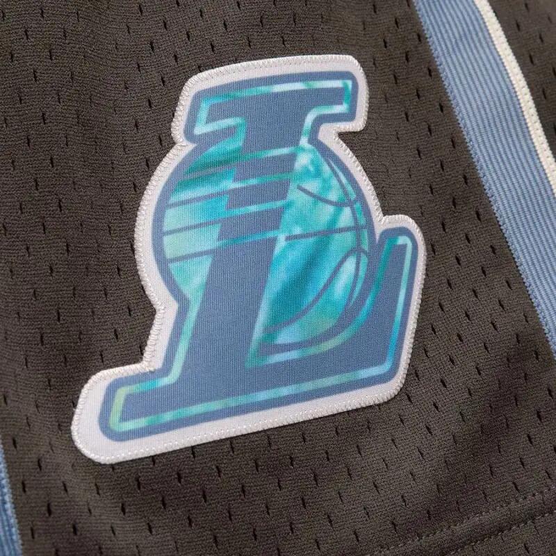 Short NBA Los Angeles Lakers 2009-10 Mitchell & Ness Tie Dye Noir 3/3
