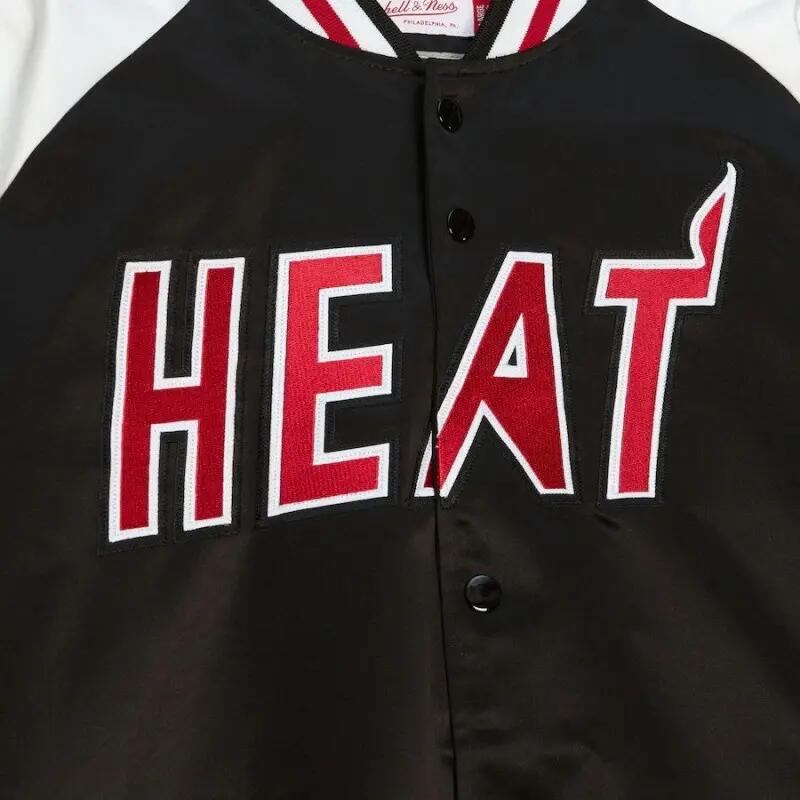 Blouson NBA Miami Heat Mitchell & Ness Primetime Lightweight Satin Noir 3/3
