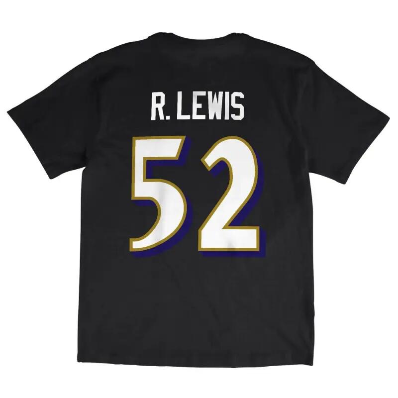 T-shirt NFL Ray Lewis Baltimore Ravens Mitchell & Ness player Noir 2/2
