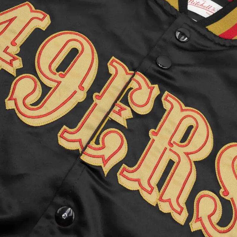 Veste NFL San Francisco 49ers Mitchell & Ness Lightweight satin Noir 3/5