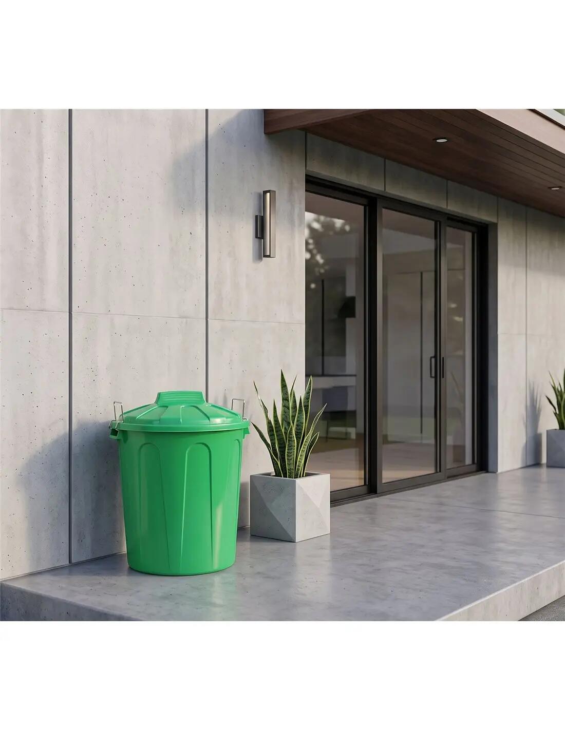 Cubo Basura Plástico con Tapa | Alta Res JARDIN202 Verde 21 litros 5/5