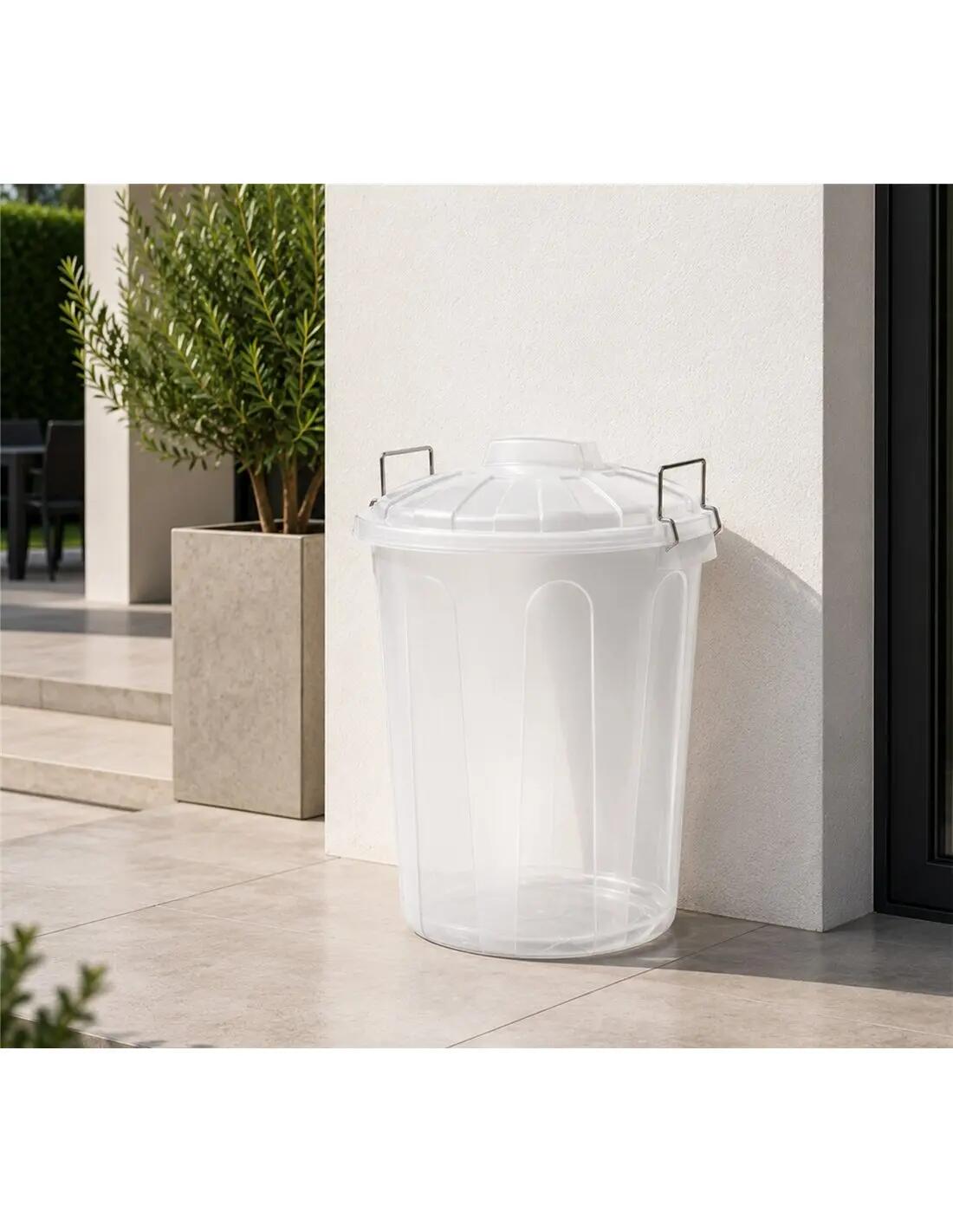 Cubo Basura Plástico con Tapa | Alta Res JARDIN202 Transparente 21 litros 4/5