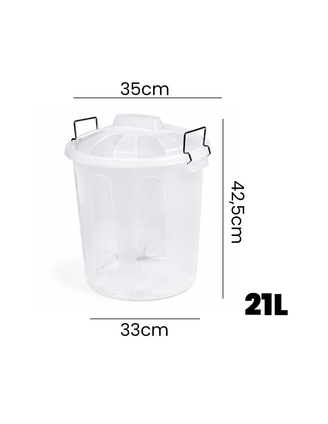 Cubo Basura Plástico con Tapa | Alta Res JARDIN202 Transparente 21 litros 2/5