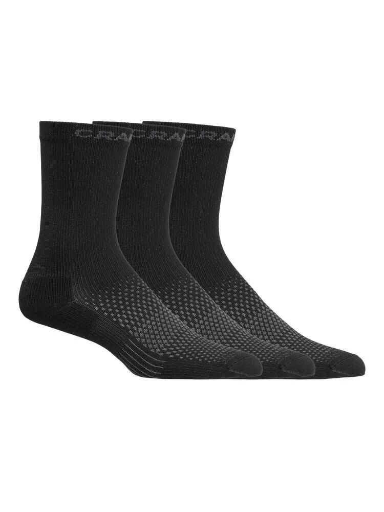 craft Active High Sock 3-Pack — Respirável com suporte ao arco – Black 3/6
