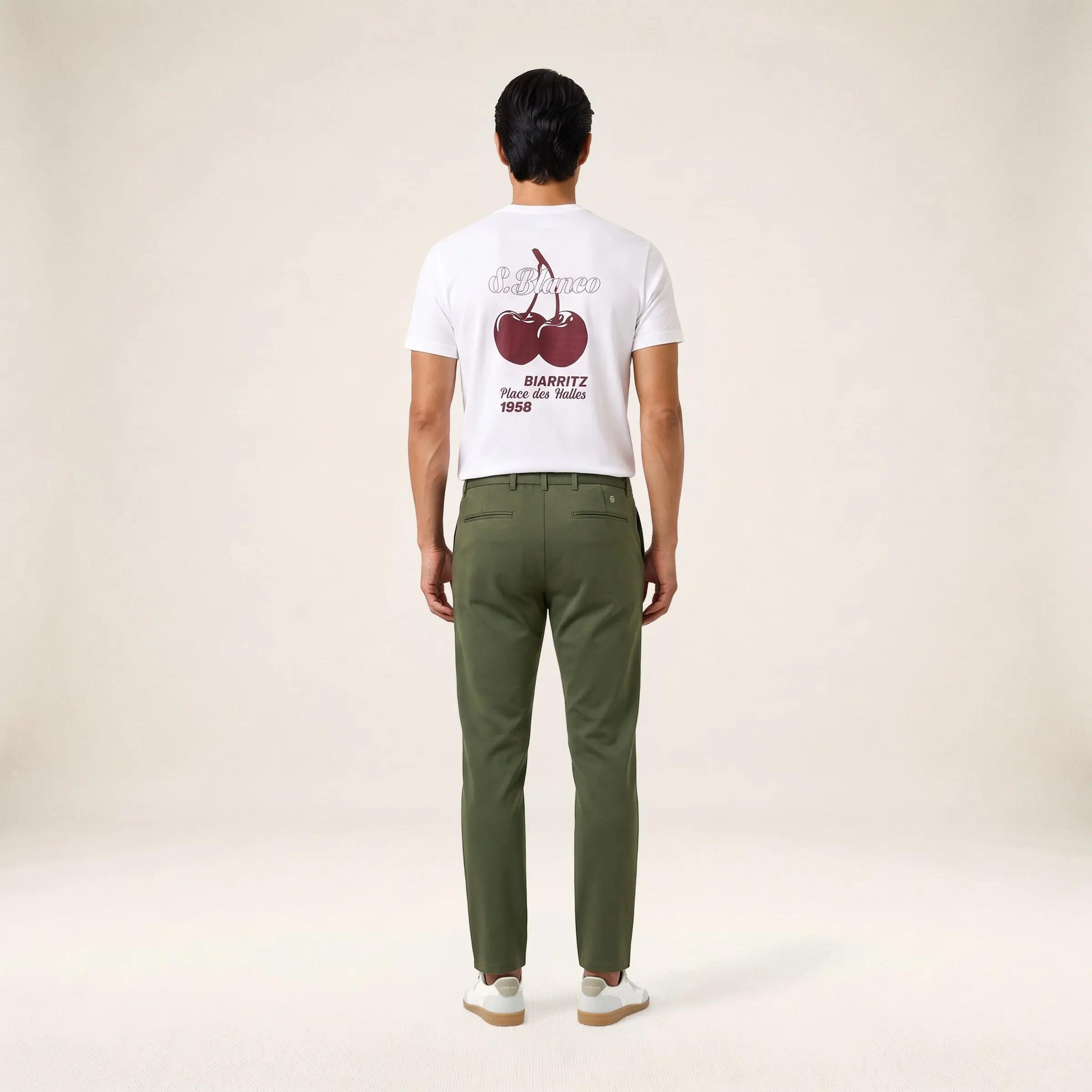 T-shirt manches courtes coton imprimé dos Biarritz Cerises blanc 6/6