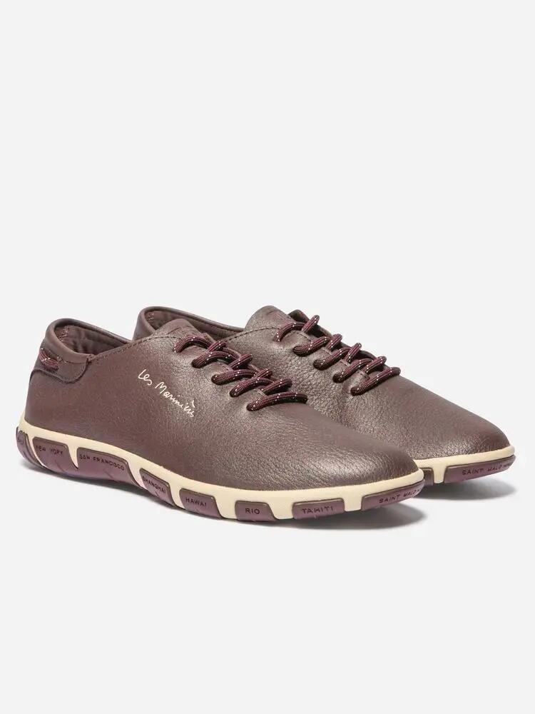Baskets - Lifestyle - Femme - Cuir, lacets - JAZARU - Rose/rouge 5/5