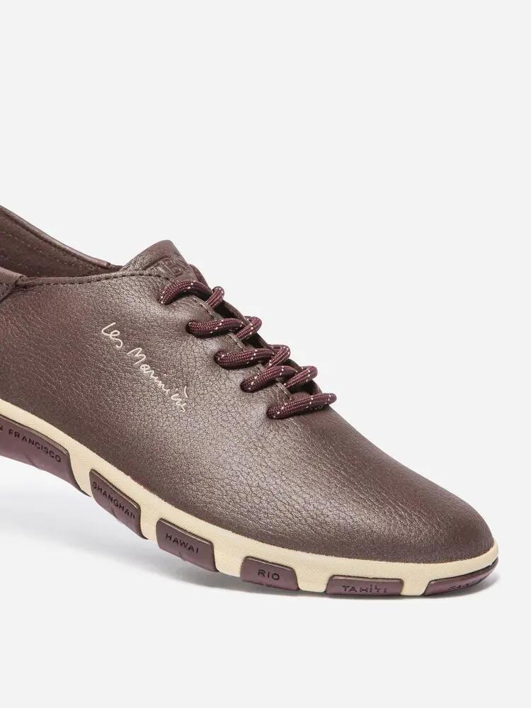 Baskets - Lifestyle - Femme - Cuir, lacets - JAZARU - Rose/rouge 3/5