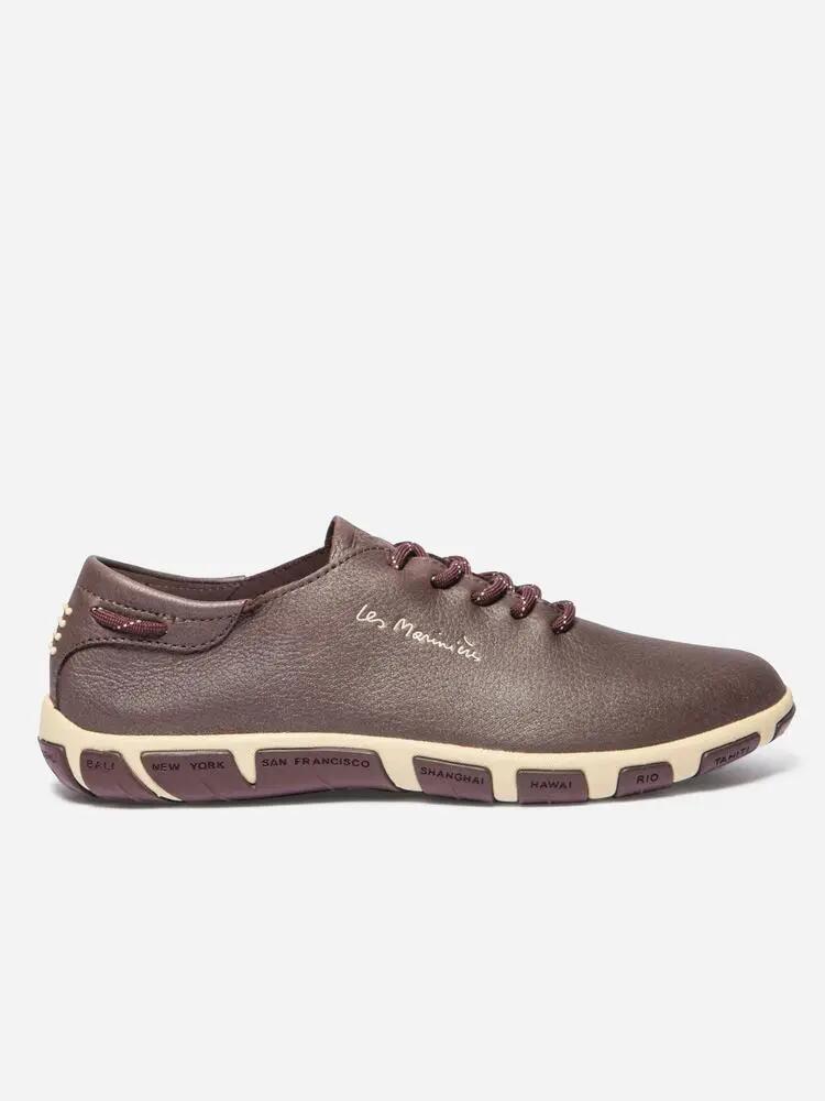 Baskets - Lifestyle - Femme - Cuir, lacets - JAZARU - Rose/rouge 2/5