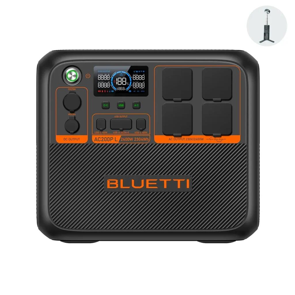 AC200PL 2304Wh/2400W BLUETTI разширяема станция за къмпинг, затъмняване