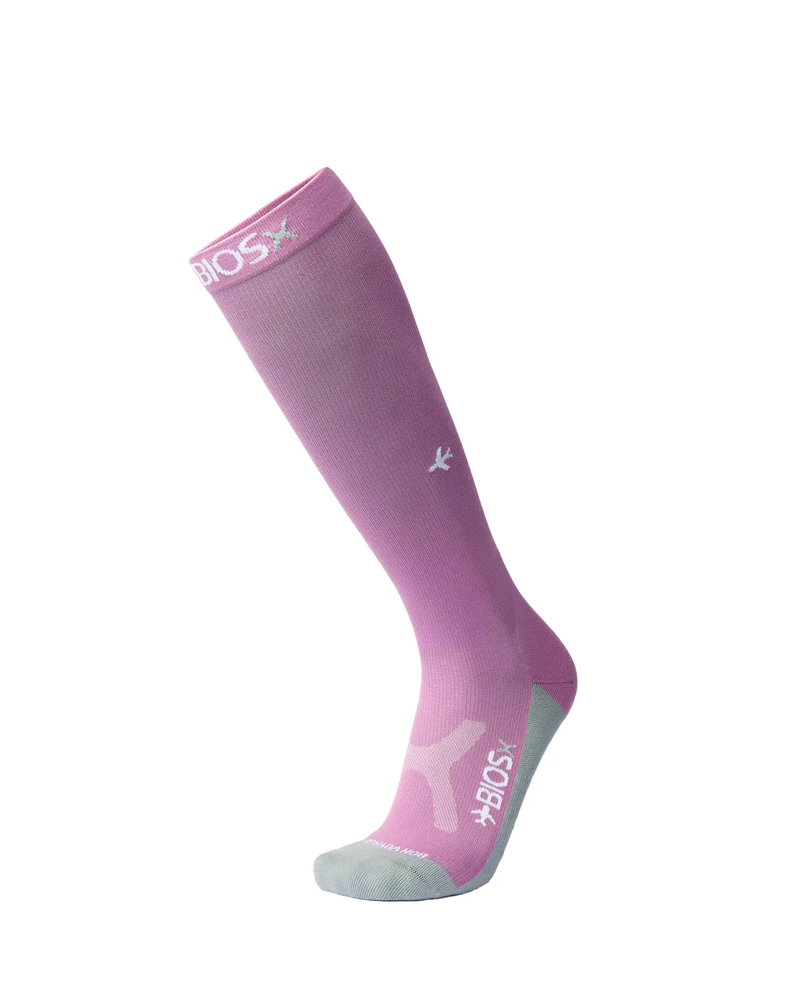 BIOSx Flight Compression Socks Organic Cotton Travel - Luxe Lilac - L-Large Calf