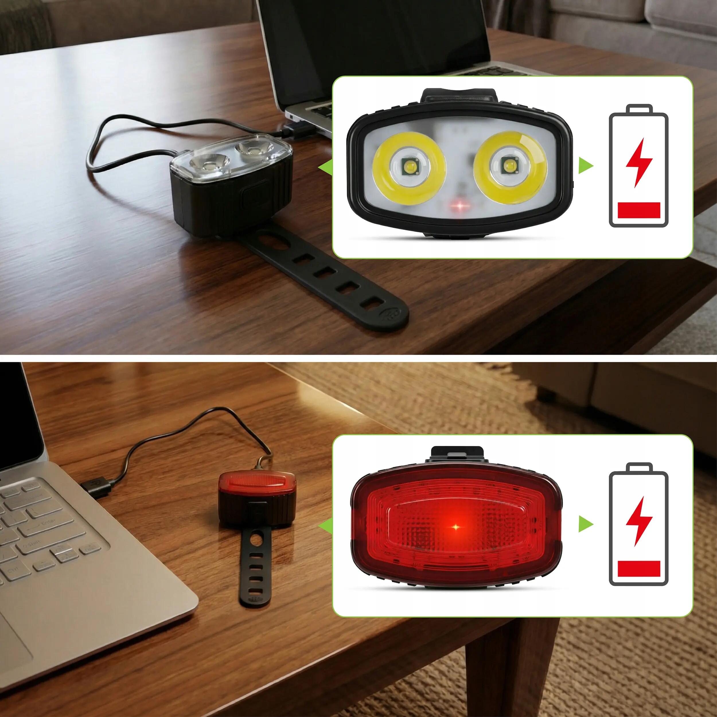 Set di luci per bici anteriore e posteriore Vayox VA0155 200 lm bianco e rosso 8/15