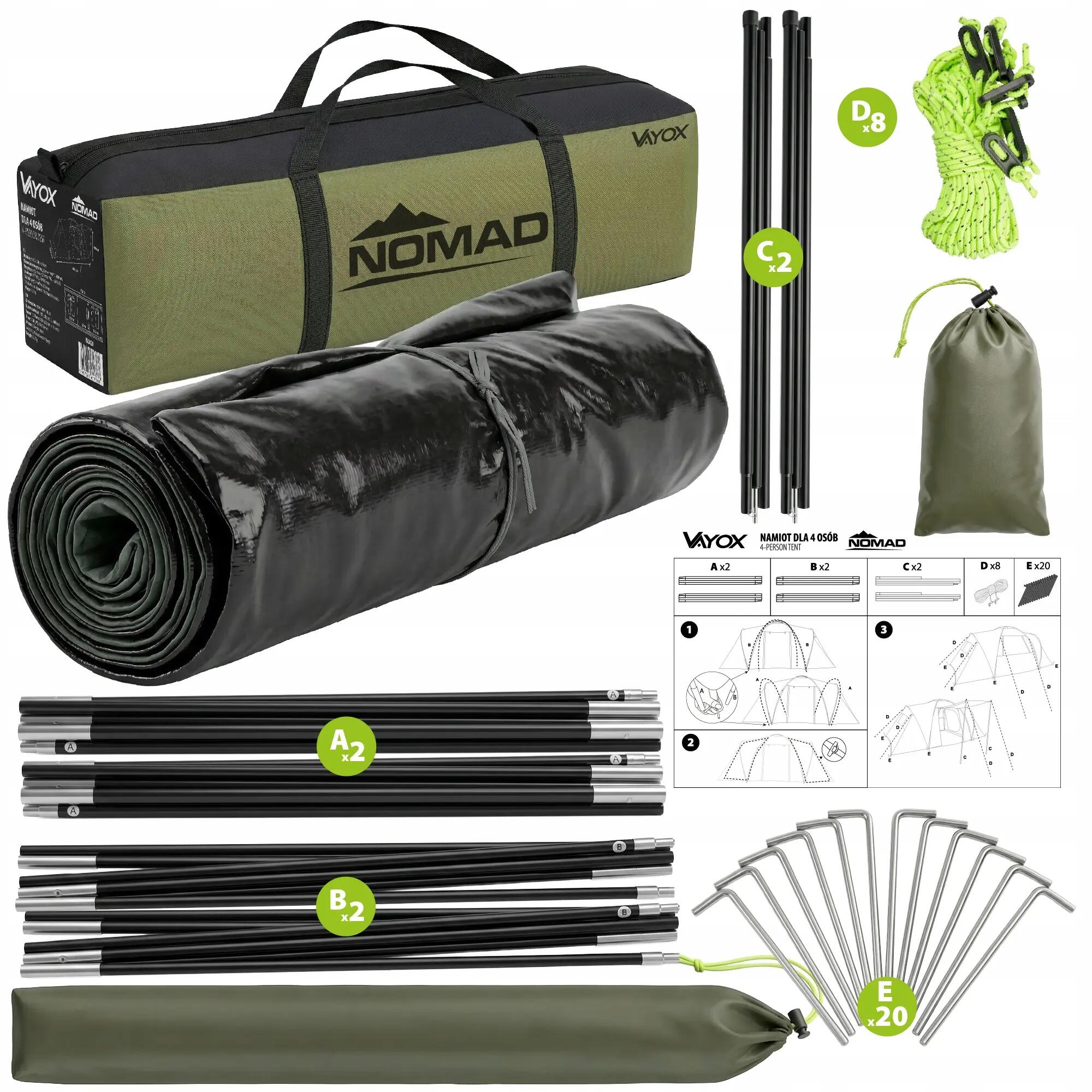 Kempingový stan Vayox VA0428 Nomad pro 4 osoby 15/16