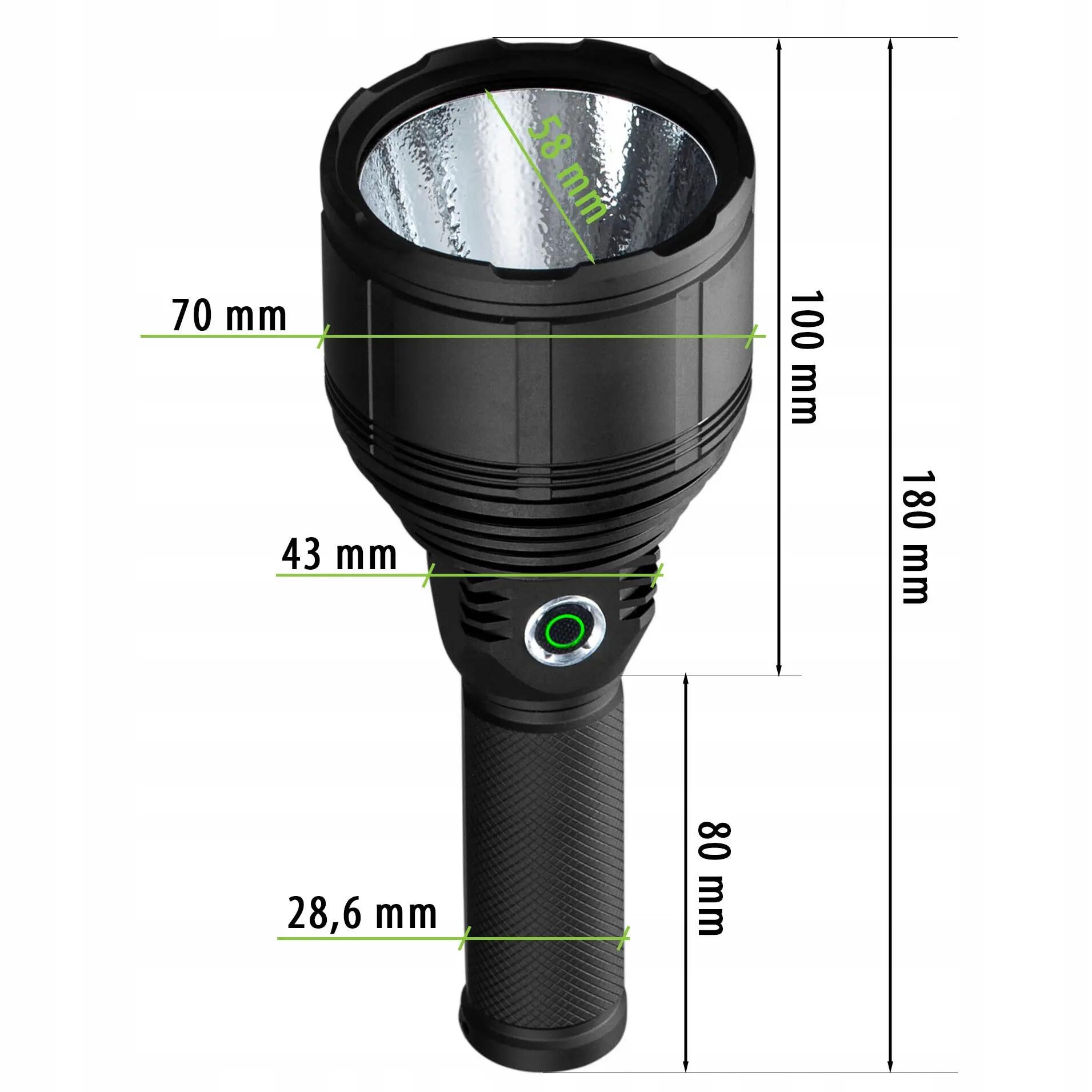 Vayox VA0044 handmatige zaklamp, XHP9090 diode, 3000lm 14/15