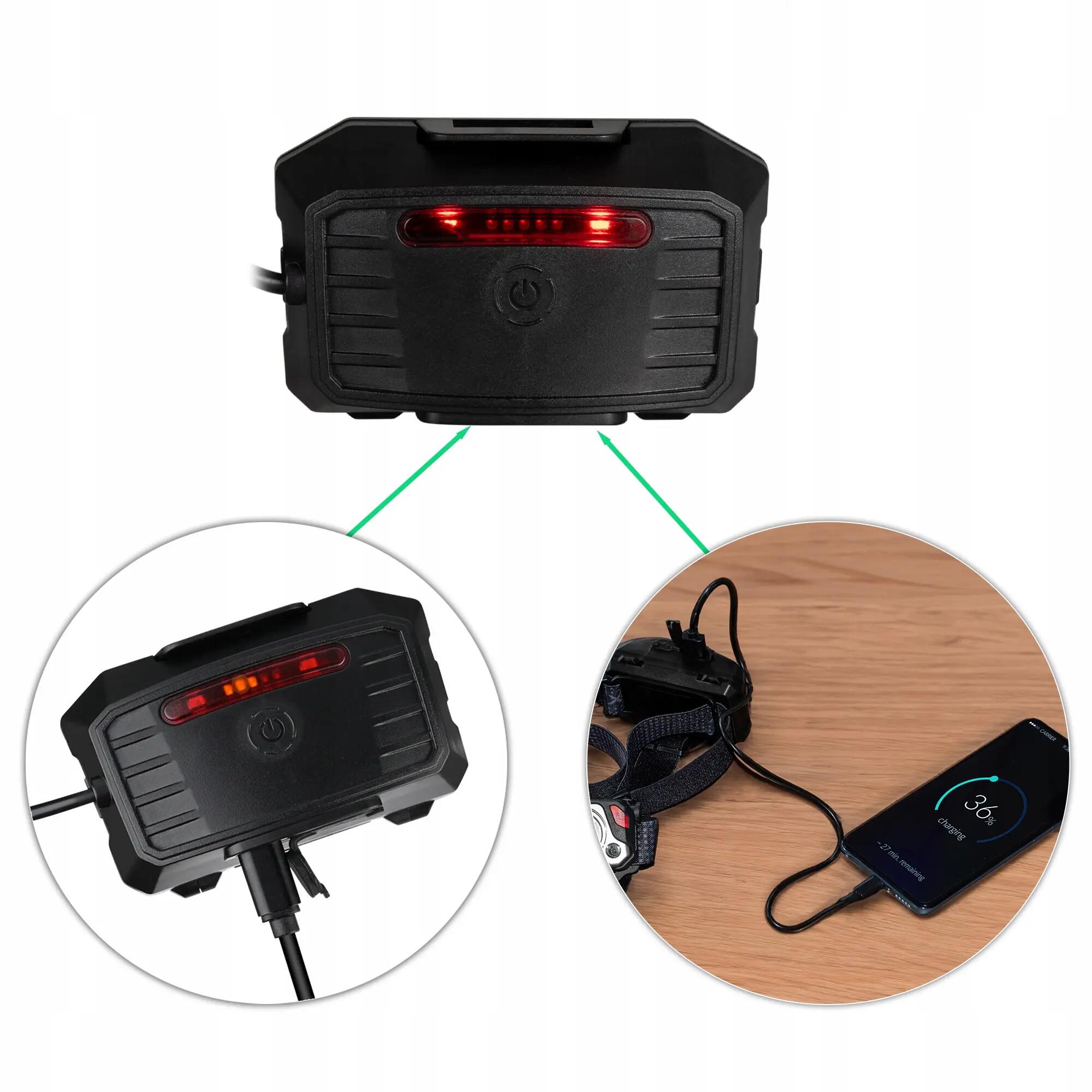 Lampe frontale Vayox VA0103 1200lm, SST40 10W 6500K, rechargeable, USB-C 10/15