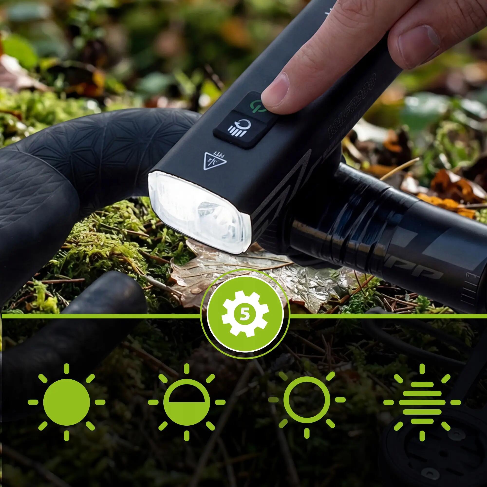 Fietsverlichting set voor- en achterlicht Vayox VAF1200 + VAR60 USB-C 6/16