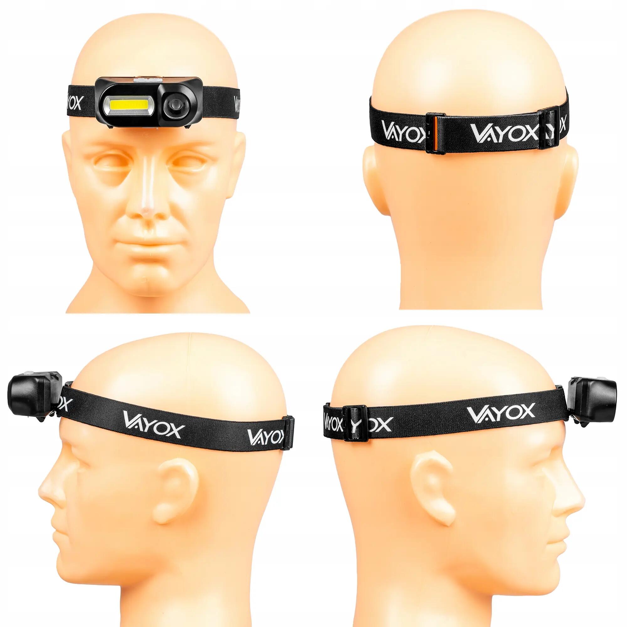 Latarka czołowa Vayox VA0175, 380lm, akumulatorowa, USB-C 3/13