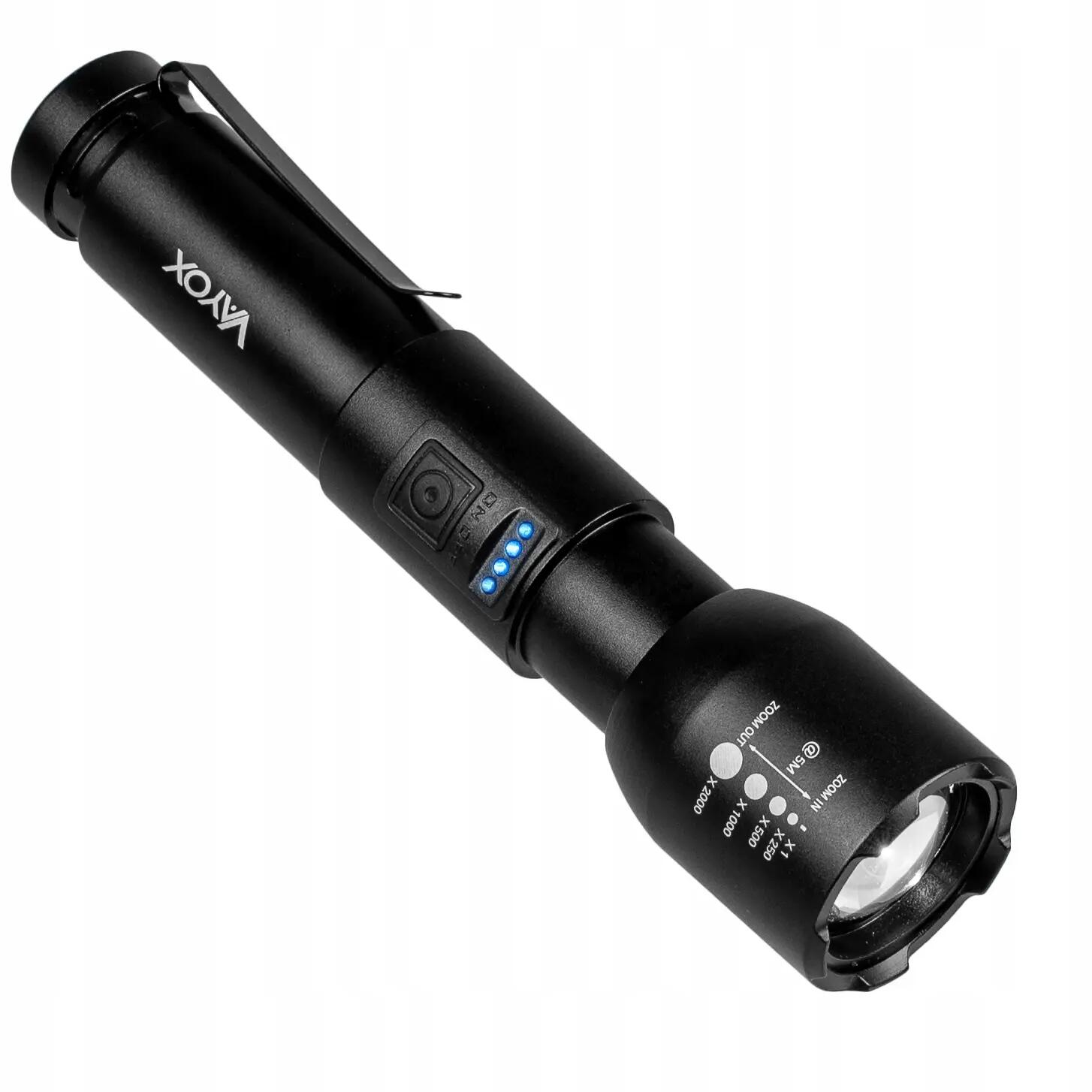 Akumulátorová svítilna VA0180, 800lm, ZOOM, klips 10/15