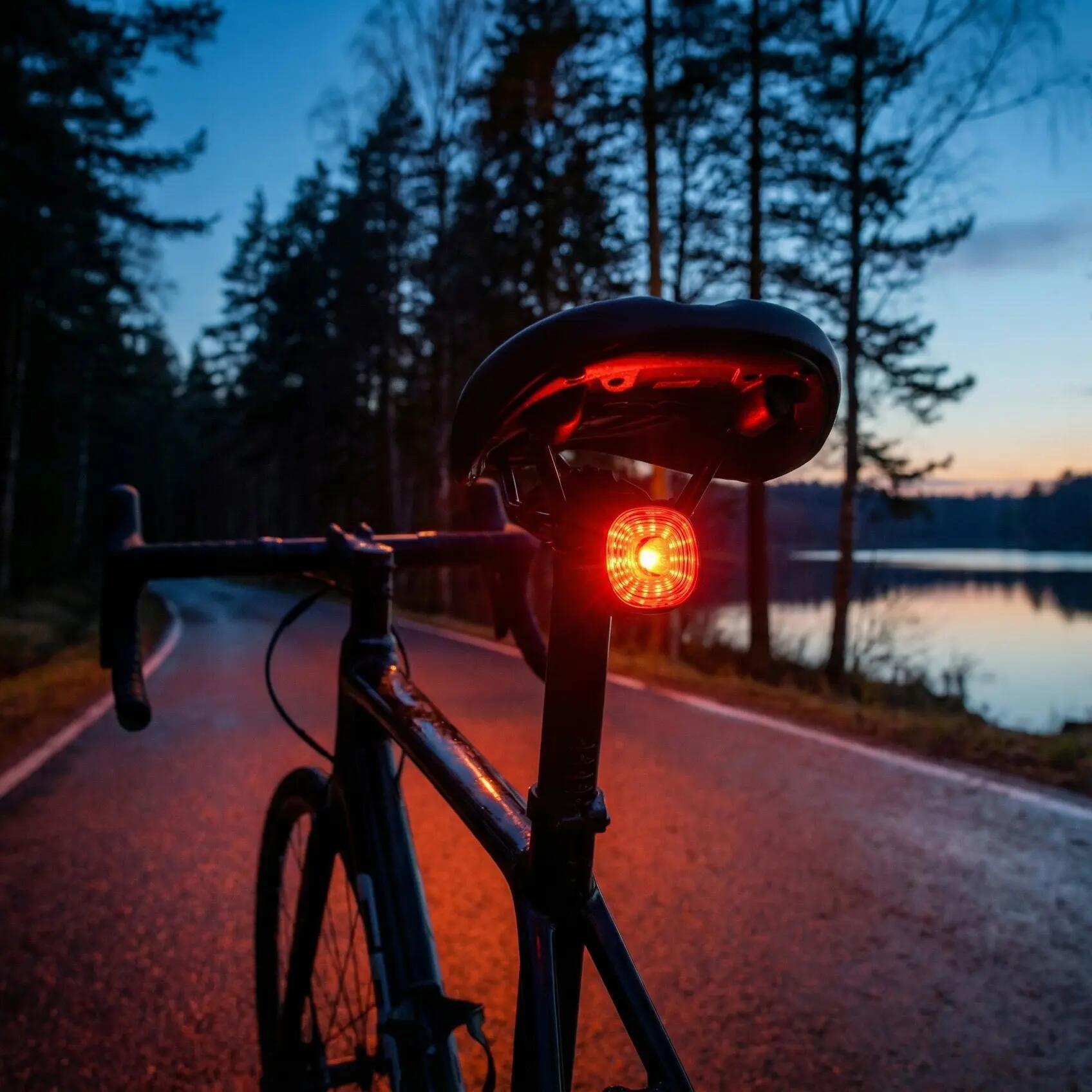 Cyklistické zadní světlo VA0157 SMART 100lm červené světlo senzor STOP 9/15