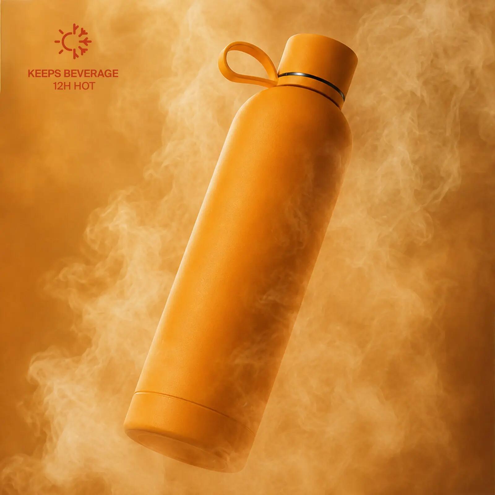 Borraccia Termica 1l in Acciaio Inox, Anti-sudore, Laccio, Chiusura Ermetica 7/7