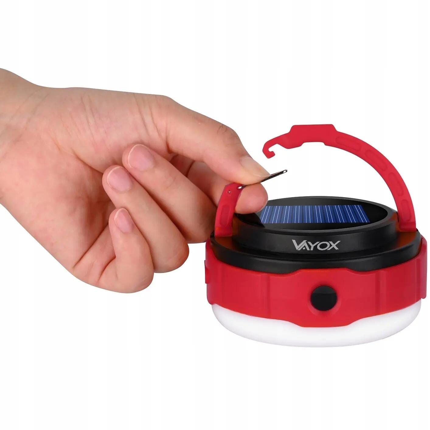 Vayox VA0100 campingzaklamp 500lm, oplaadbaar, powerbank, zonnepaneel 9/15