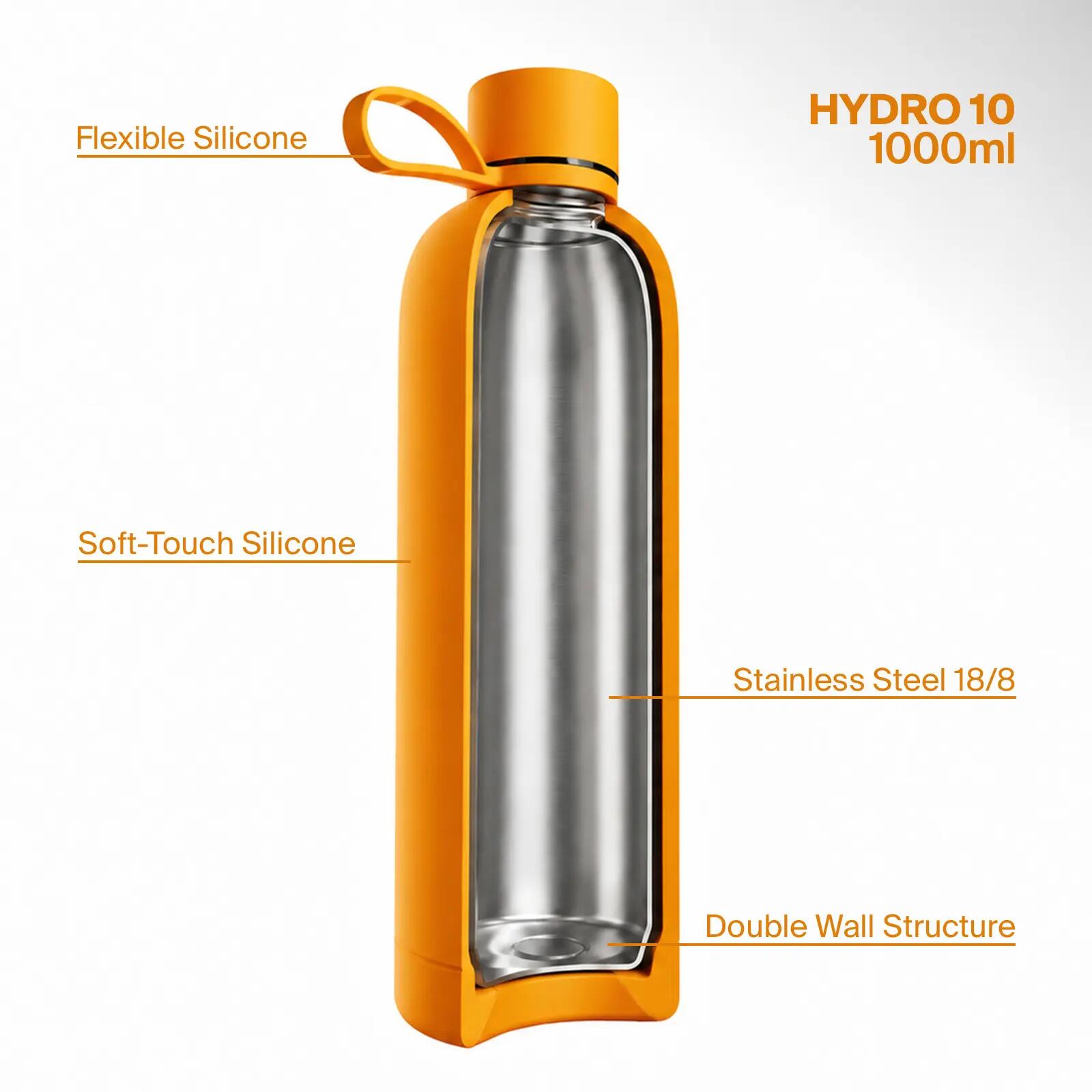 Borraccia Termica 1l in Acciaio Inox, Anti-sudore, Laccio, Chiusura Ermetica 5/7