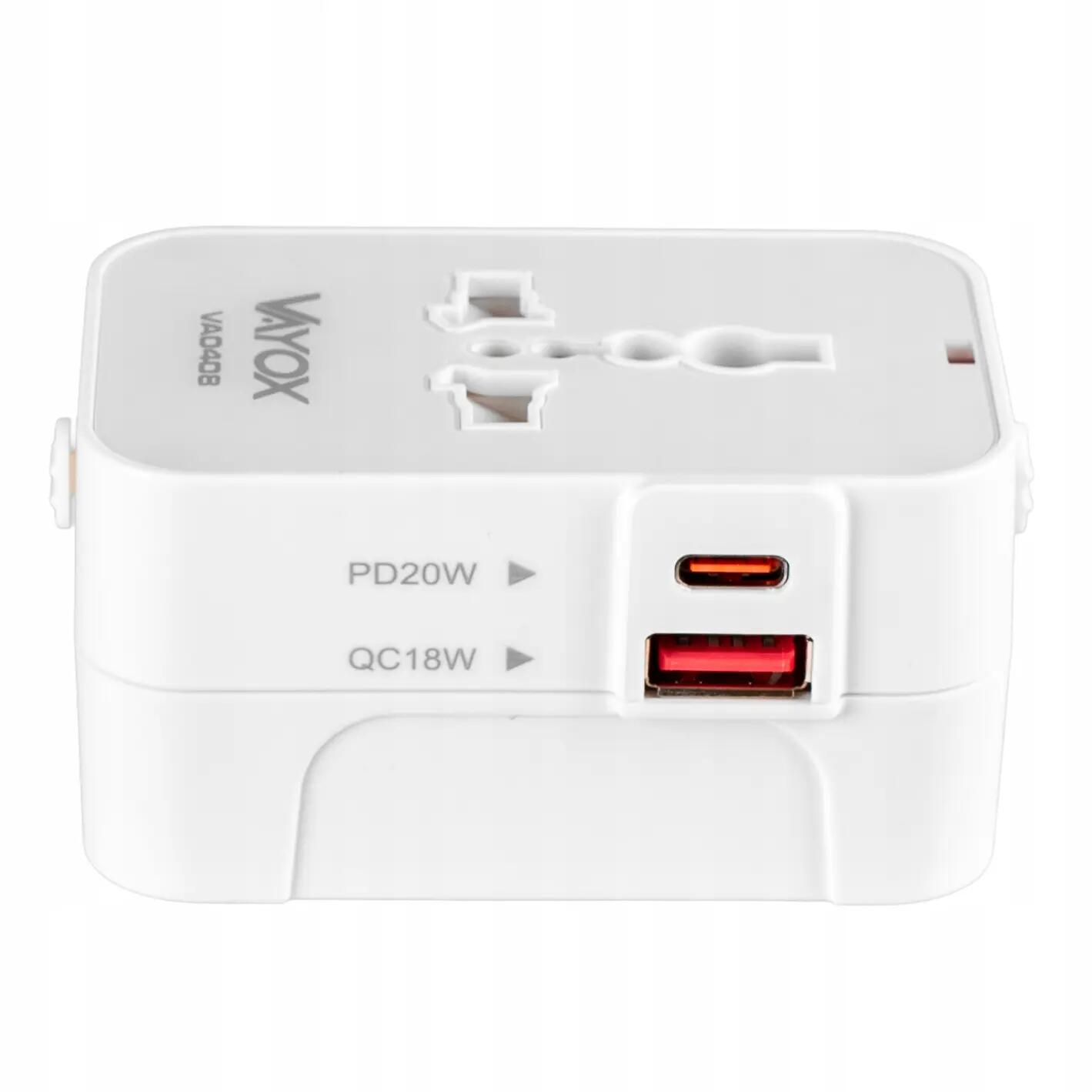 Reiseadapter Vayox VA0408 UK/US/EU/AU 20W USB-C 11/15