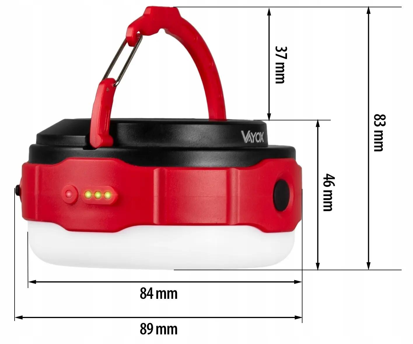 Vayox VA0100 campingzaklamp 500lm, oplaadbaar, powerbank, zonnepaneel 14/15