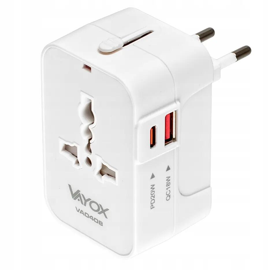Reiseadapter Vayox VA0408 UK/US/EU/AU 20W USB-C 10/15