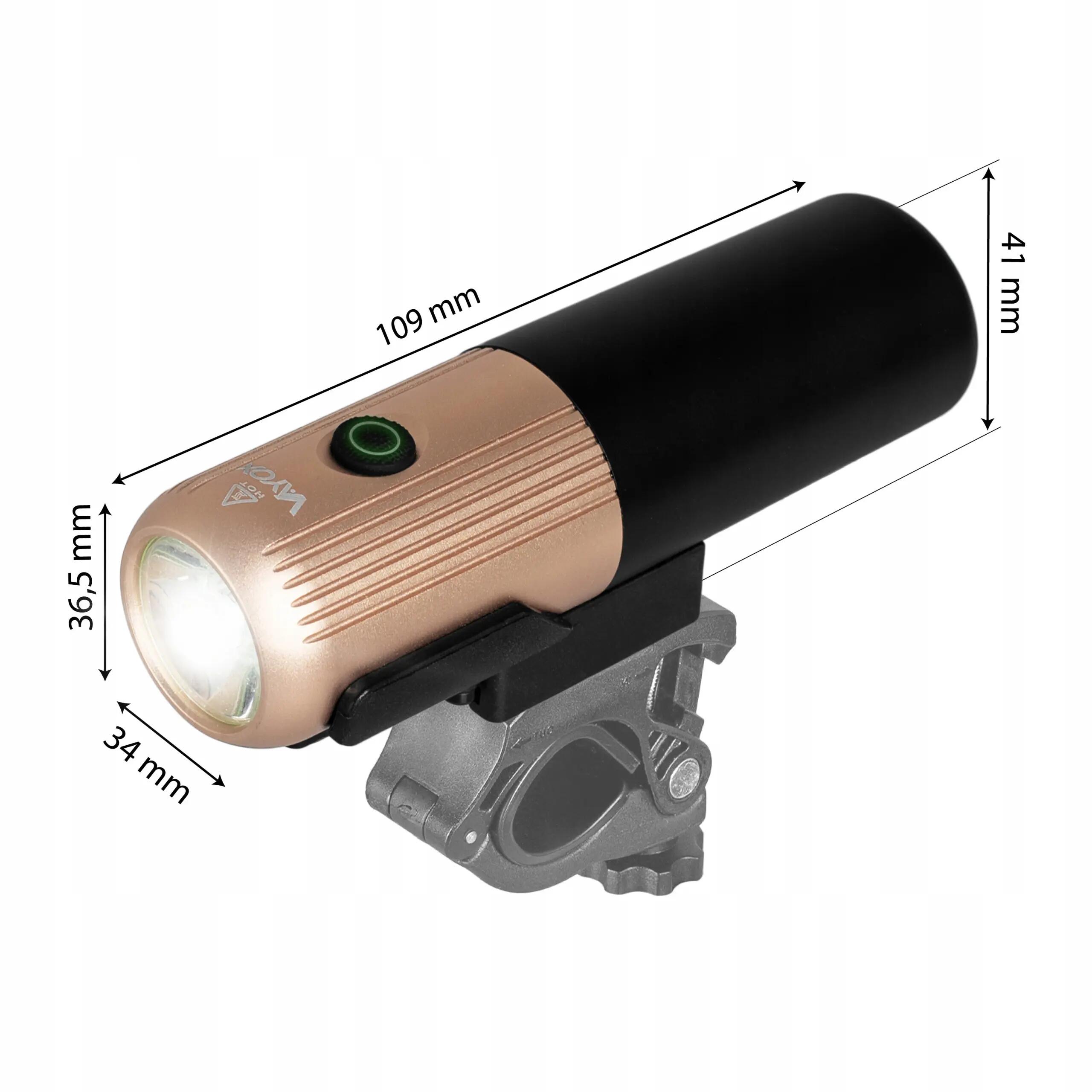 VAYOX VA0072 + VA0048 ensemble d'éclairage de vélo USB avant et arrière 12/15