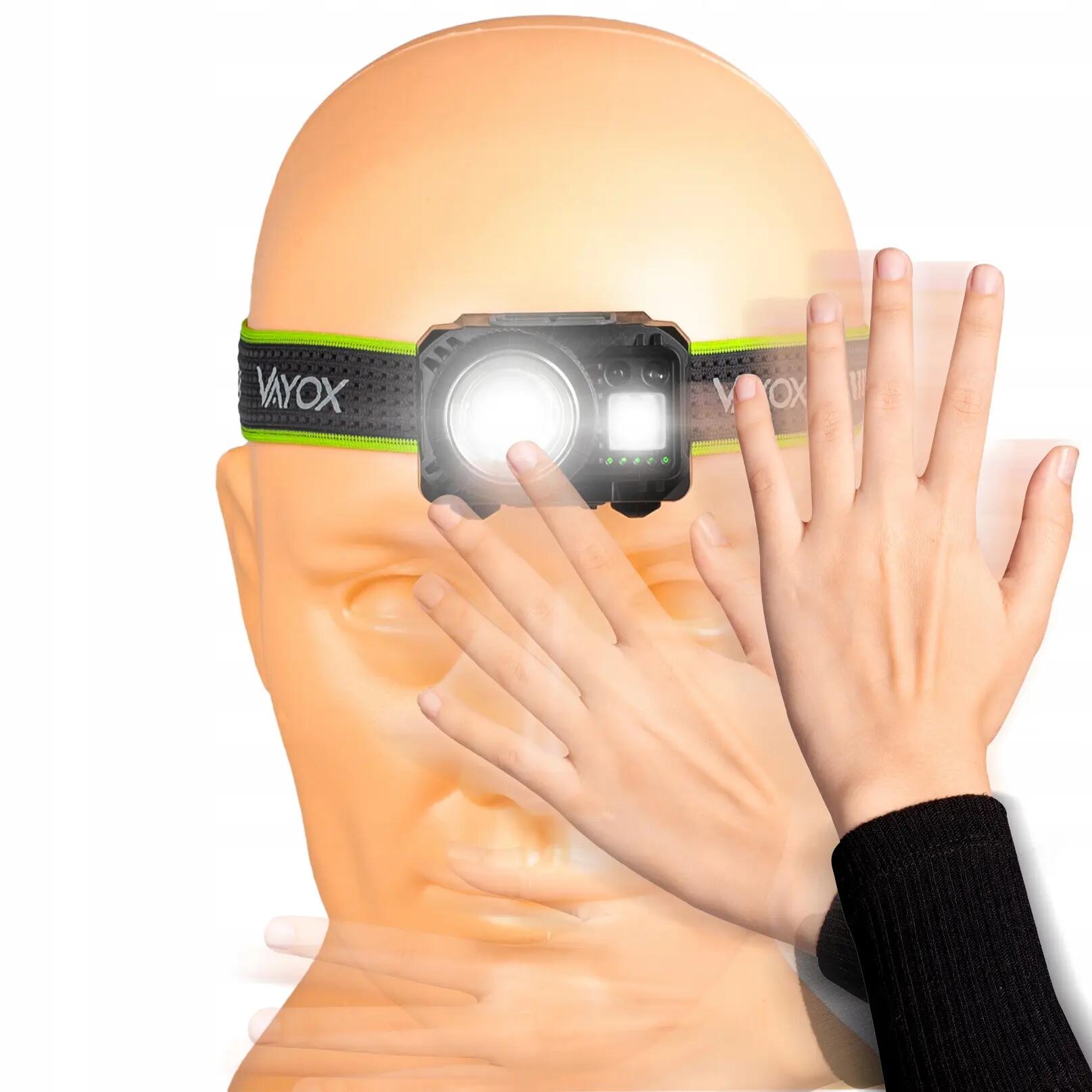 Stirnlampe Vayox VA0098, 500lm, ZOOM, Akku mit Hybridantrieb 12/16